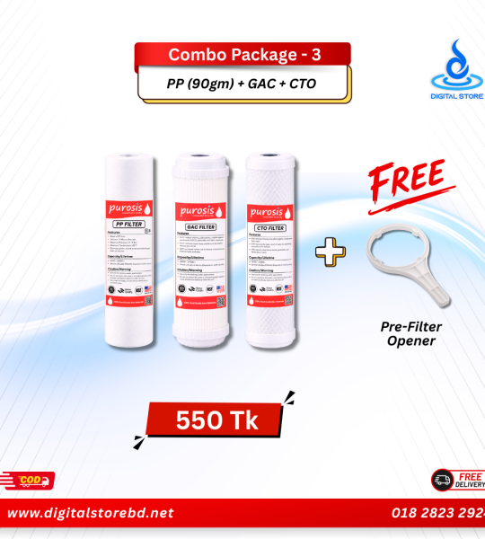 Combo Package 3 - 10" PP (90gm) + GAC + CTO Filter